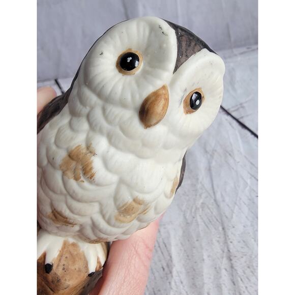Vintage Ceramic/Porcelain Owl Figurine on Rock 4 inches READ 2 - Picture 6 of 8
